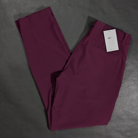 $95 Nike Dri-Fit Vapor Slim Fit Golf Pants Maroon Mens Size 30x32 Slim Fit - Picture 1 of 9